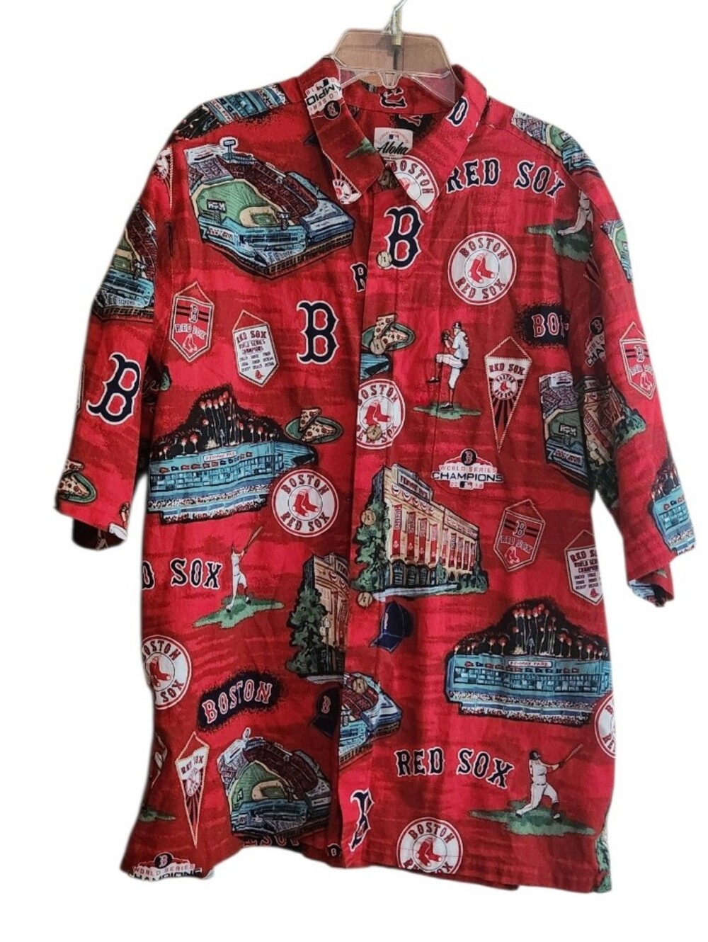 Reyn Spooner Red Boston Red Sox Baseball Aloha Shirt